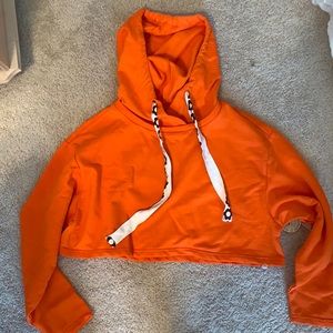 Orange, cropped hoodie